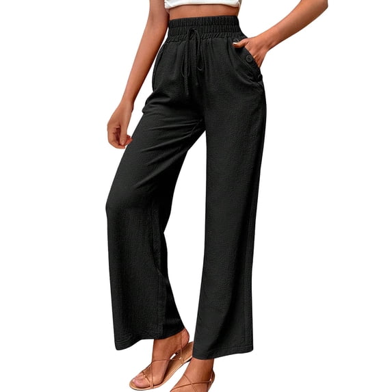 EDFBUYKRS Women Cargo Pants Plus Size Elastic High Waisted Loose Pants Woman Relaxed Fit Baggy Clothes Black Demin Pants High Waist Zipper Slim Drawstring Waist with Pockets Loose Plus Size Xxl