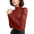thumbnail image 1 of EDFBUYKRS Women Casual Tshirts Shirts Loose Casaul Long Sleve Autmun Tunic Baggy Pullover Purple Blouses Top Size S Xxxl, 1 of 4