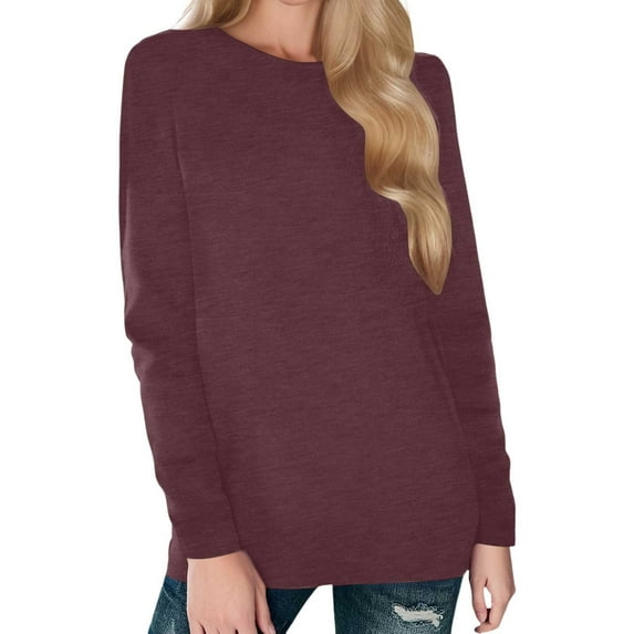 EDFBUYKRS Women's 2026 Spring Fall Long Sleeve T Shirts Button Ribbed Knit Slim Fit Casual Basic Tops Blouse M