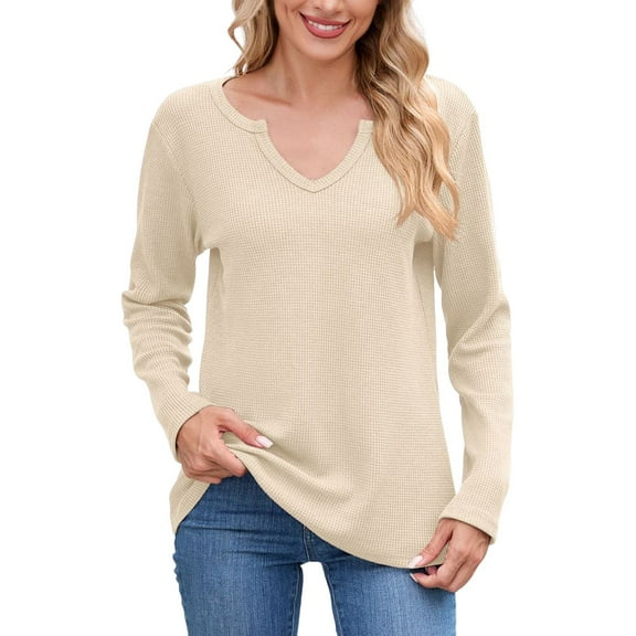 EDFBUYKRS Women's Long Sleeve Blouse Lace Knit Loose Casual Tops S
