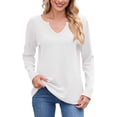 thumbnail image 1 of EDFBUYKRS Women's Long Sleeve Blouse Lace Knit Loose Casual Tops Xl, 1 of 6