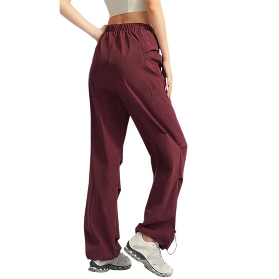 EDFBUYKRS Women's Sweatpants Tall for Winter Women's Casual Pants Loose Wide Leg Cargo Pants with Adjustable for Hiking Outdoor Travel and Daily Wear Comfortable Breathable Jogger Trousers Xl