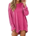 thumbnail image 1 of EDFBUYKRS Women's Tops Long Sleeve Lace Trim O-Neck A-Line Tunic Blouse Xl, 1 of 5