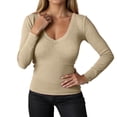 thumbnail image 1 of EDFBUYKRS Womens Button Down Shirt V Neck Long Sleeve Button Down Blouses Tops Casual Long Sleeve Collared Oversized Blouses Tops Ladies Tops and Blouses Xl, 1 of 5