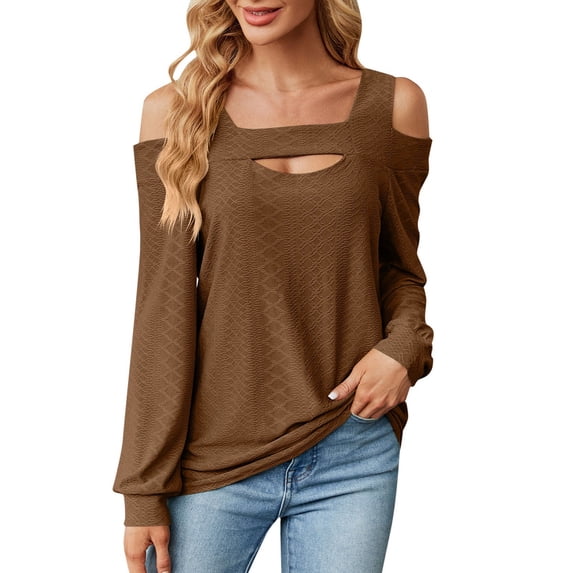 EDFBUYKRS Womens Fall Long Sleeve Tunic Tops Notch V Neck Shirt Casual Pleated Basic Pullover Xl