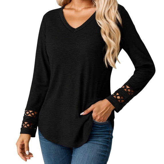 EDFBUYKRS Womens Linen Dressy Blouses, Long Sleeve Shirts for Women Fall Lightweight Casual Solid Color Button Down T-Shirts M