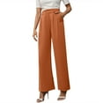 thumbnail image 1 of EDFBUYKRS Womens Linen Pants Petite Short Length Women's Casual Pants High Waist Wide Leg Trousers Loose Straight Pants Elegant Comfortable Long Dress Pants for Spring Summer Daily Wear M, 1 of 4