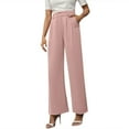 thumbnail image 1 of EDFBUYKRS Womens Linen Pants Petite Short Length Women's Casual Pants High Waist Wide Leg Trousers Loose Straight Pants Elegant Comfortable Long Dress Pants for Spring Summer Daily Wear L, 1 of 4