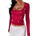 thumbnail image 1 of EDFBUYKRS Womens Long Sleeve Shirts Dressy Casual Floral Blouses Loose Tunic Tops for Fall Winter Spring S, 1 of 6