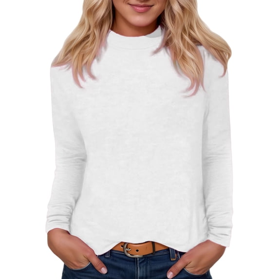 EDFBUYKRS Womens Plus Size Tops Long Sleeve Shirts V Neck Textured Keyhole Gathered Knit Tunic Loose Fall Blouses S