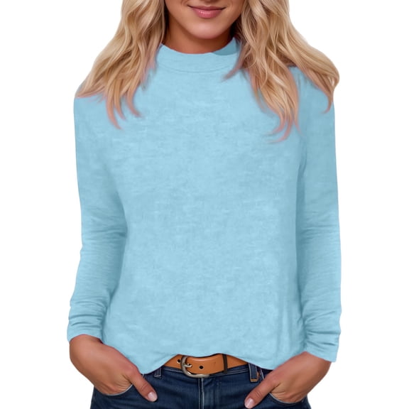 EDFBUYKRS Womens Plus Size Tops Long Sleeve Shirts V Neck Textured Keyhole Gathered Knit Tunic Loose Fall Blouses S