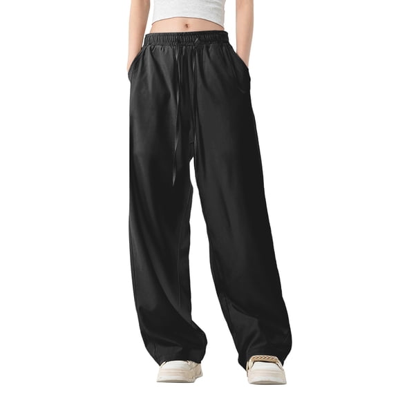EDFBUYKRS Womens Sweatpants Wide Leg Long Stylish Women's Casual Pants Relaxed Fit Wide Leg Trousers with Side Pockets Comfortable and Versatile for Daily Wear All Season Fashion Must Have Xl