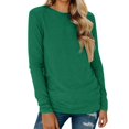 thumbnail image 1 of EDFBUYKRS Womens Tops Long Sleeve Crew Neck Tops for Women Casual Lightweight Solid Color Shirts Knit Basic Blouses S, 1 of 7
