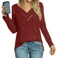 thumbnail image 1 of EDFBUYKRS Womens Tops Long Sleeve Shirts for Women Crew Neck Women Blouses Dressy Casual Ladies Tops and Blouses Fall Xxl, 1 of 5