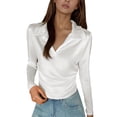 thumbnail image 1 of EDFBUYKRS Womens Tunic Tops 3/4 Roll Sleeve Floral Printed V Neck Blouses Long Sleeve Shirts for Women L, 1 of 4