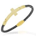 thumbnail image 1 of EDFORCE Black Religious Cross Mens Bracelet with Clasp, 1 of 3