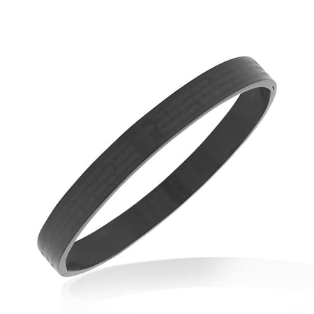 EDFORCE Stainless Steel Black Lord's Prayer English Cross Religious Bracelet