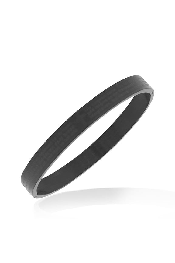 Stainless Steel Black Lord's Prayer English Cross Religious Bracelet