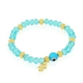 thumbnail image 1 of EDFORCE Stainless Steel Hamsa Evil Eye Protection Stretch Bracelet, 6.5", 1 of 2