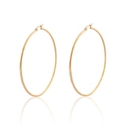 EDFORCE Stainless Steel Rose Gold-Tone Classic Large 2.5 Round Hoop Earrings