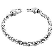 EDFORCE Stainless Steel Silver-Tone Mens Classic Link Cuban Chain Bracelet