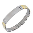 thumbnail image 1 of EDFORCE Stainless Steel Two-Tone Name Tag Stretch Bracelet, 1 of 4