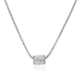 thumbnail image 1 of EDFORCE Stainless Steel White Clear CZ Bead Pendant Necklace, 19", 1 of 4