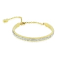 thumbnail image 1 of EDFORCE Stainless Steel Yellow Gold-Tone CZ Love Heart Adjustable Bangle Bracelet, 1 of 3