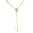 thumbnail image 1 of EDFORCE Stainless Steel Yellow Gold-Tone St. Benedict Religious Cross Rosary Beads Necklace, 22", 1 of 4