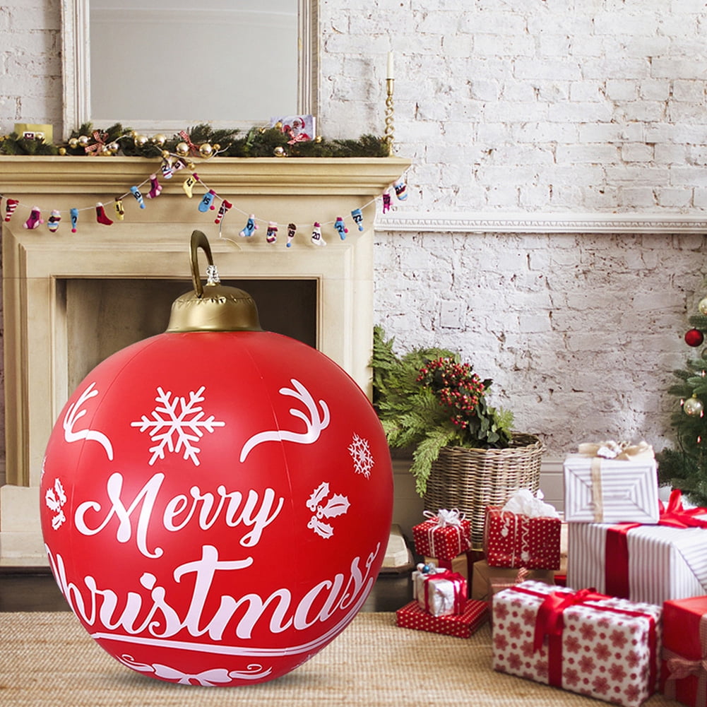 EDFRWWS 60cm Inflatable Christmas Ball PVC Glow Christmas Inflatable