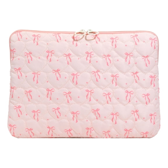 EDFRWWS Cute Quilted Computer Bag with Pocket for Notebook Tablet Ipad (Pink M)