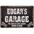 thumbnail image 1 of EDGAR'S Garage Black Grunge Sign 12 x 18 Matte Finish Metal 112180005157, 1 of 1