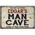 thumbnail image 1 of EDGAR'S Man Cave Sign Rustic 8 x 12 High Gloss Metal 208120035212, 1 of 2