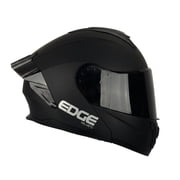 EDGE Boston Matte Black - Modular Motorcycle Helmet, DOT/ECE, Size L