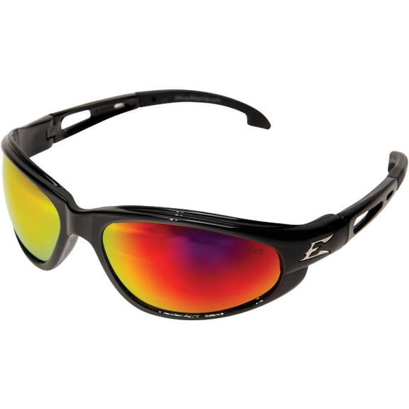 Edge Eyewear Red Mirror Safety Glasses SWAP119 - Anti-Scratch, Wraparound, Polycarbonate Lens