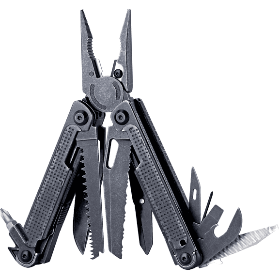EDGE Multi-Tool Pliers, 14-in-1 Stainless Steel Multitool with Knife, Saw, Scissors, Wire Cutter & Screwdriver Bits, Compact Folding Pocket Tool for Camping, Survival, Fishing & Car Emergency (Black)