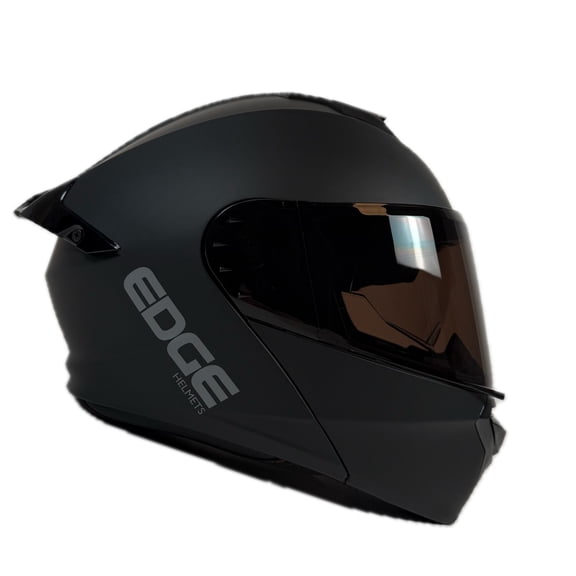 EDGE Spartan Matte Black - Modular Motorcycle Helmet, DOT, Size L