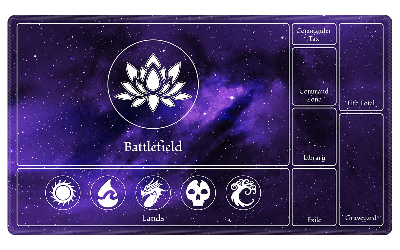 mtg card zones Playmat With 24x14 Inch Zone of Flame deals 1 damage to each opponent Biouai Stitched MTG Playmats for