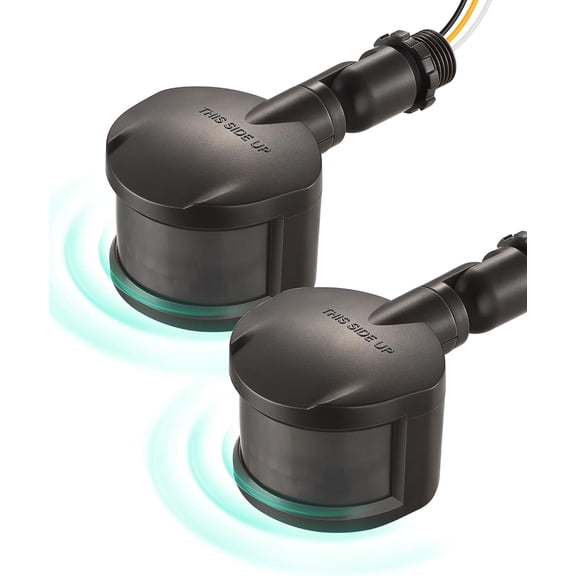 EDHINE 2 Pack Motion Sensor, 180-Degree Replacement Motion Detor for Outdoor Lights, Adjustable Time & Detion Range Up to 60FT, 3 Modes PIR Motion Sensor for Floodlight, Brown, UL Lted