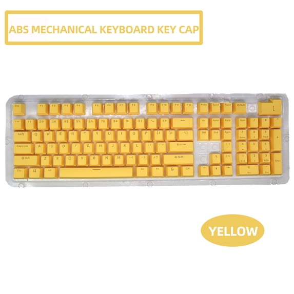 EDHITNR 104 Keys Colorful-Backlit Gaming Keycaps, ABS Double-Shot Keycap Set for Mechanical Keyboard, 13 Color Options OEM Profile Replacement Keycaps for Typing Gaming Customization, Yellow