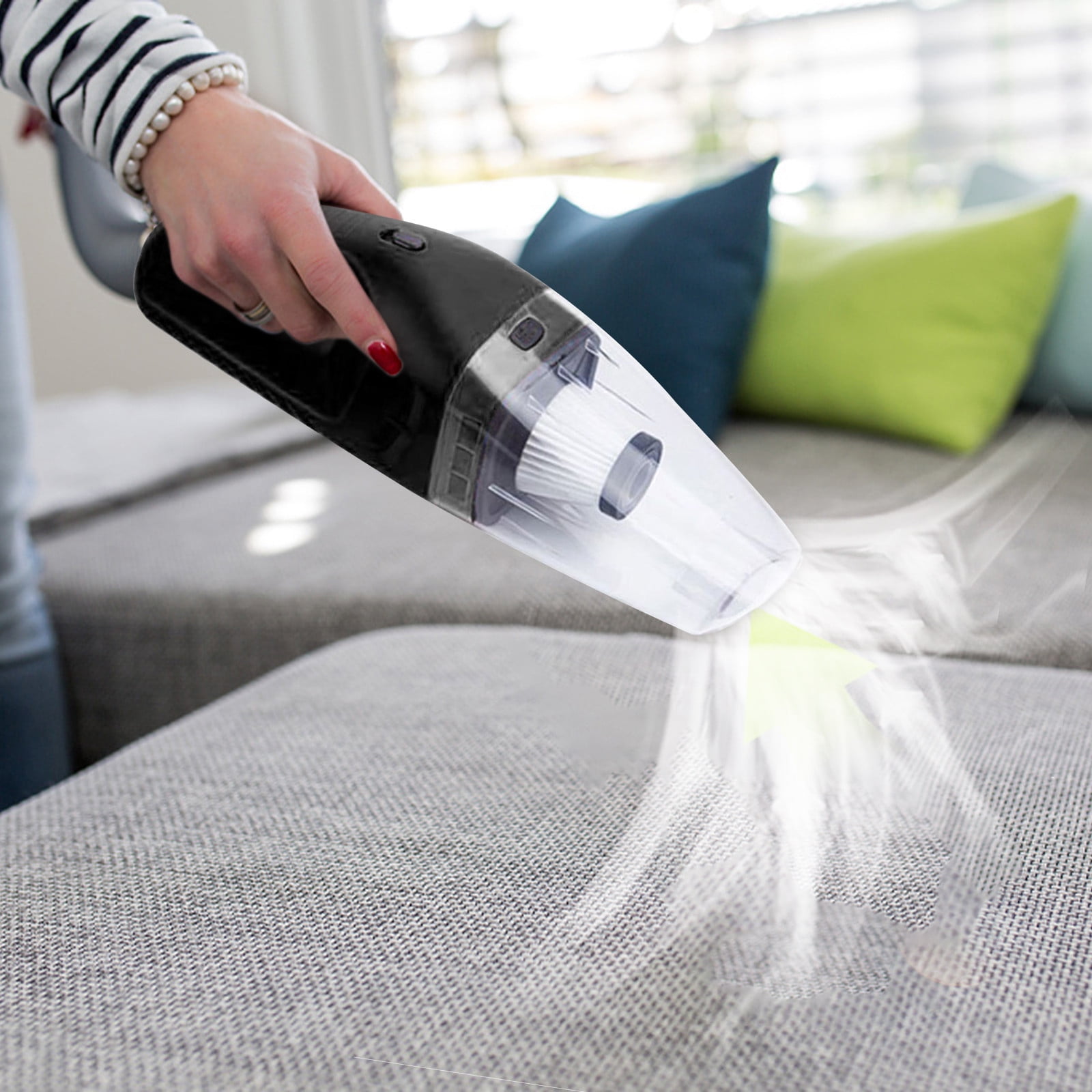 EDHITNR 120W High Power Car Vacuum Cleaner Strong Suction Wet Dry Hose Vacuum for Vehicle, Portable Handheld Auto Vacuum with 5M Cord, Easy Clean Multi Surface Debris Tool, Black