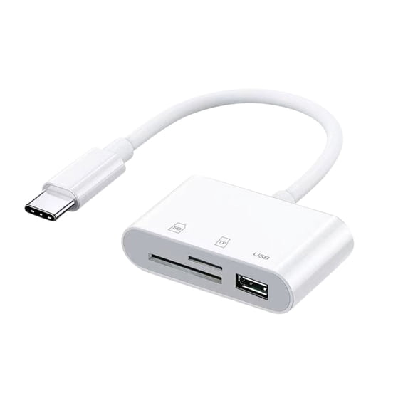 EDHITNR 3-in-1 OTG Card Reader, Dual Slot Simultaneous Read Write USB SD TF Memory Card Reader, Plug Play Portable OTG2.0 Adapter for Phone Laptop PC Camera