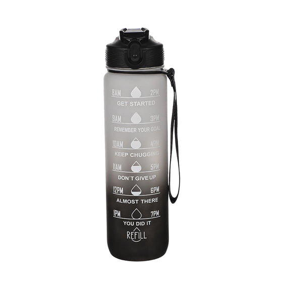 EDHITNR 32oz with Time Marker, Leakproof Squeeze Open Sports Water Bottle with Wide Mouth, BPA-Free Fast Flow Water Bottle for Gym Fitness Outdoor Hiking Running