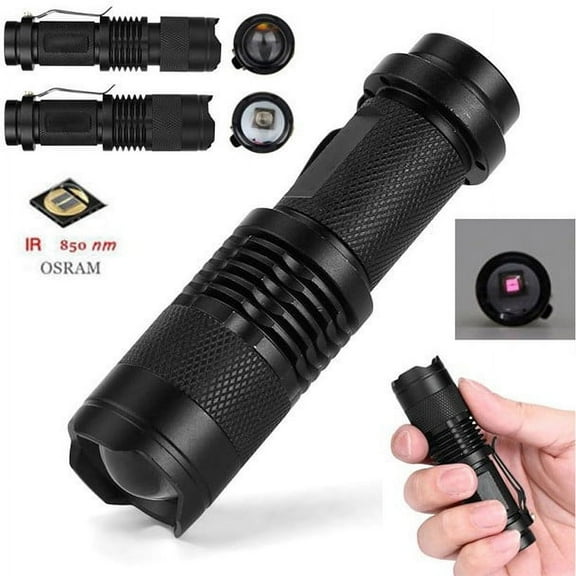 EDHITNR 850nm IR Flashlight, Infrared Hunting Lamp Night Vision Torch, Zoomable 5W IR Light for Hunting Security Wildlife Observation