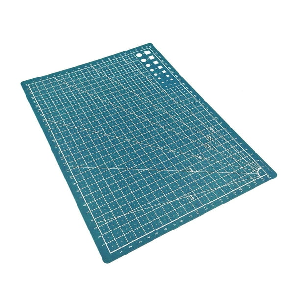 EDHITNR A5 Self Healing Cutting Mat, PVC Double Sided Gridded Rotary Mat for Fabric, Art Craft Cutting Board for Paper Sewing Quilting Protects Tabletop Desk Pad, Green
