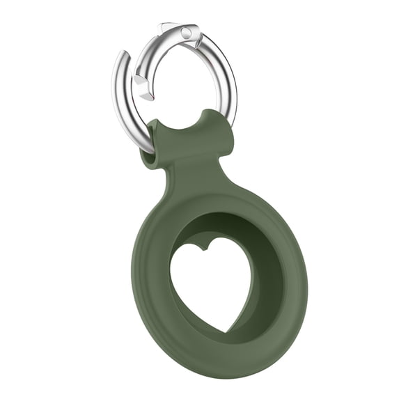 EDHITNR Anti-Lost Protective Case with Buckle for Bluetooth Tracker, Secure Holder Cover for Tile SmartTag Airtag, Durable Silicone Skin Protector for Keys Wallet Pet Collar Bag, Army Green