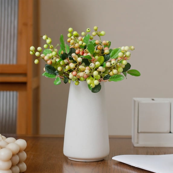 EDHITNR Artificial Berry Branches with Foam Fruit Realistic Blueberry Christmas Decor Fake Flowers Photography Props, Simulation Greenery for Wreath Table Centerpiece Home Party