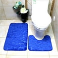 thumbnail image 1 of EDHITNR Bathroom Rugs Sets 2 Piece, U Shaped Toilet Mat Bath Mat Set, Enlarged Thickened Non Slip PVC Backing Microfiber Shag Rug for Bathroom Floor Decoration, Light Blue, 1 of 3