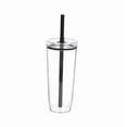 thumbnail image 1 of EDHITNR Bear Glass Cup with Straw, Cute Borosilicate Glassware for Coffee Tea Milk, Creative Transparent Jar Themed Gift for Parties Home Use 600ml, 1 of 1