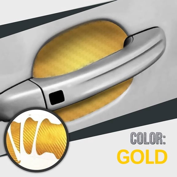 EDHITNR Car Door Handle Protective Film, 4PCS Carbon Fiber Stickers for Car Door Handle Protection, Scratch Resistant TPU Paint Protection Cover for Vehicles, Easy Installation Self Adhesive Car